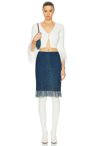 Fendi Denim Fringe Skirt | Thumbnail 6 Fendi Denim Fringe Skirt | Thumbnail 6