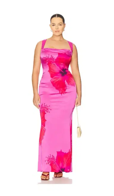 Good American Satin Lace Up Maxi Dress | Thumbnail 2 Good American Satin Lace Up Maxi Dress | Thumbnail 2