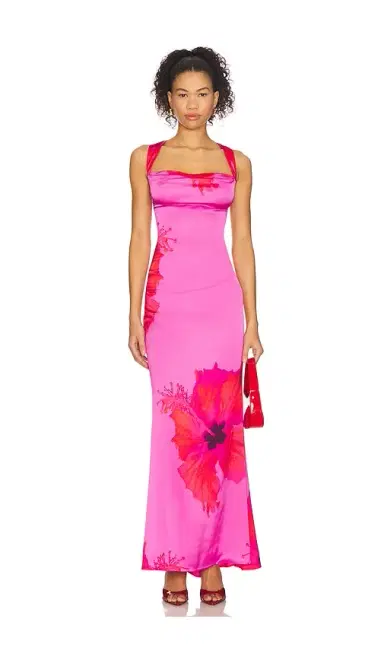 Good American Satin Lace Up Maxi Dress | Thumbnail 1 Good American Satin Lace Up Maxi Dress | Thumbnail 1