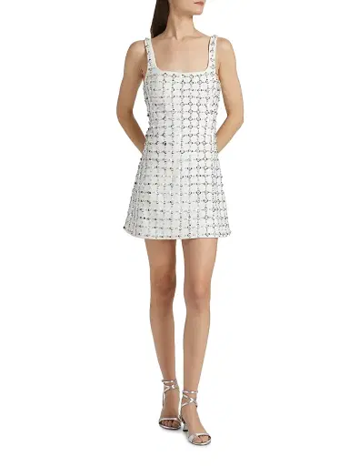 SIMKHAI Women's Ziva Sequined Minidress - White Multi | Thumbnail 2 SIMKHAI Women's Ziva Sequined Minidress - White Multi | Thumbnail 2