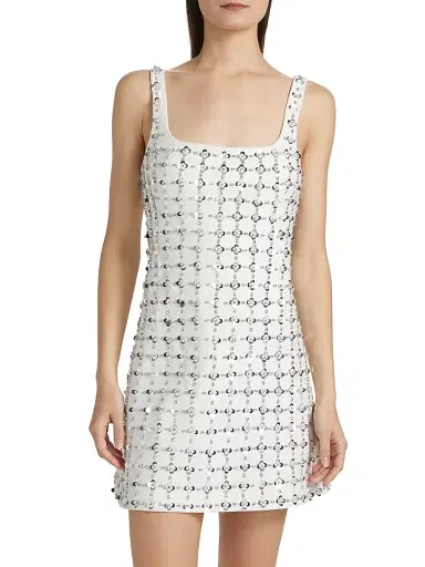 SIMKHAI Women's Ziva Sequined Minidress - White Multi | Thumbnail 3 SIMKHAI Women's Ziva Sequined Minidress - White Multi | Thumbnail 3