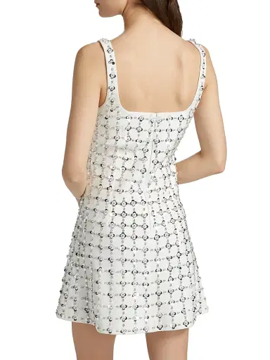 SIMKHAI Women's Ziva Sequined Minidress - White Multi | Thumbnail 5 SIMKHAI Women's Ziva Sequined Minidress - White Multi | Thumbnail 5