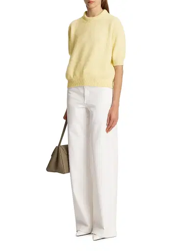 Khaite Women's Dane Wide-Leg Jeans - White | Thumbnail 2 Khaite Women's Dane Wide-Leg Jeans - White | Thumbnail 2