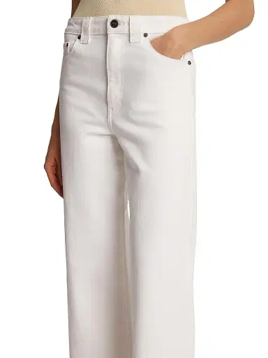 Khaite Women's Dane Wide-Leg Jeans - White | Thumbnail 5 Khaite Women's Dane Wide-Leg Jeans - White | Thumbnail 5