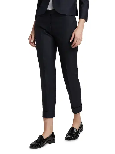 Thom Browne Women's Low-Rise Skinny Trousers - Navy | Thumbnail 3 Thom Browne Women's Low-Rise Skinny Trousers - Navy | Thumbnail 3