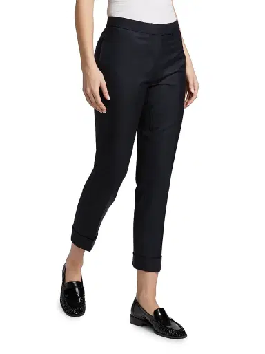 Thom Browne Women's Low-Rise Skinny Trousers - Navy | Thumbnail 4 Thom Browne Women's Low-Rise Skinny Trousers - Navy | Thumbnail 4