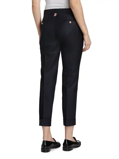 Thom Browne Women's Low-Rise Skinny Trousers - Navy | Thumbnail 5 Thom Browne Women's Low-Rise Skinny Trousers - Navy | Thumbnail 5