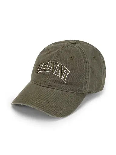 Ganni Women's Washed Cotton Canvas Cap - Egret | Thumbnail 3 Ganni Women's Washed Cotton Canvas Cap - Egret | Thumbnail 3