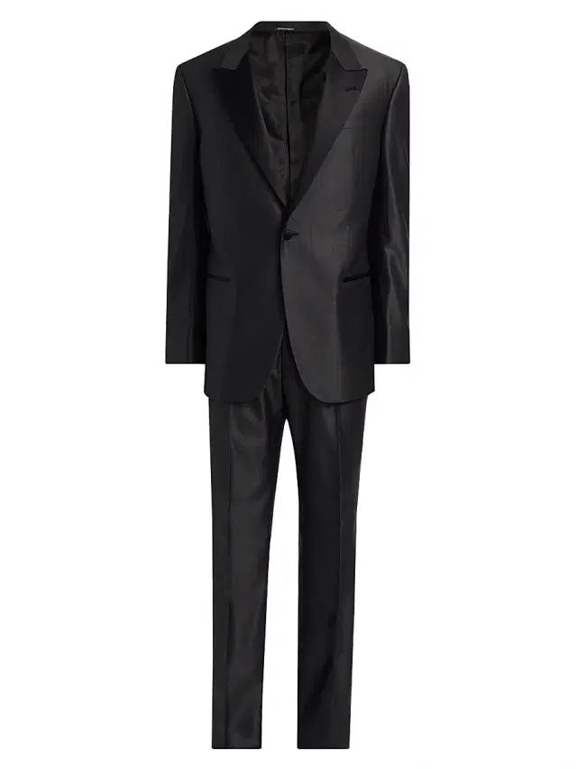 Men's Shiny Wool-Silk Tuxedo - Charcoal Men's Shiny Wool-Silk Tuxedo - Charcoal