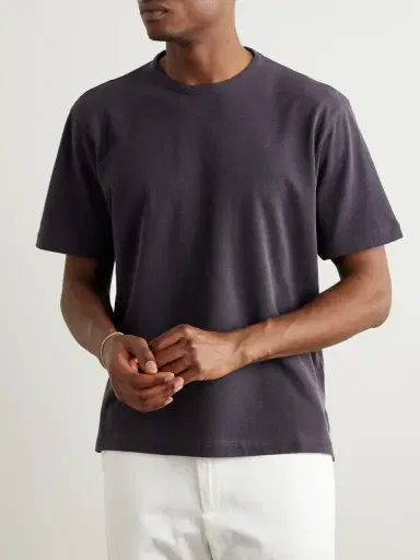 Stòffa Cotton and Silk-Blend Piqué T-Shirt - Men | Thumbnail 3 Stòffa Cotton and Silk-Blend Piqué T-Shirt - Men | Thumbnail 3