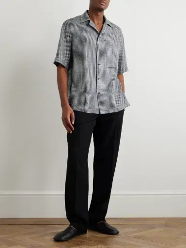 Loro Piana Federico Camp-Collar Checked Linen Shirt - Men | Thumbnail 2 Loro Piana Federico Camp-Collar Checked Linen Shirt - Men | Thumbnail 2