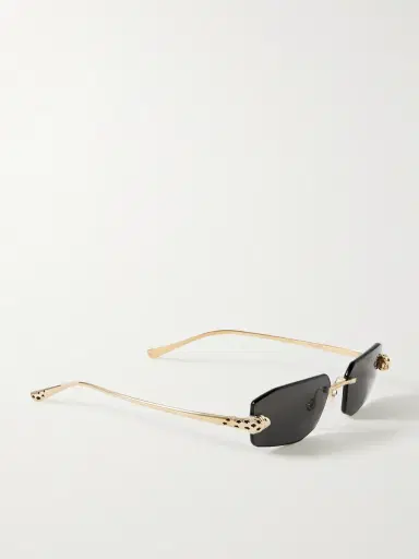 Cartier Eyewear Panthère de Cartier Rimless Rectangle-Frame Gold-Tone Sunglasses - Men | Thumbnail 4 Cartier Eyewear Panthère de Cartier Rimless Rectangle-Frame Gold-Tone Sunglasses - Men | Thumbnail 4