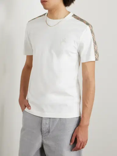 Burberry Checked Cotton-Jersey T-Shirt - Men | Thumbnail 3 Burberry Checked Cotton-Jersey T-Shirt - Men | Thumbnail 3