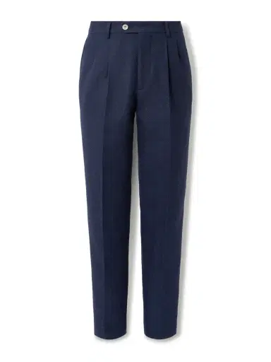 Brunello Cucinelli Tapered Pleated Striped Linen, Silk, Wool and Cotton-Blend Suit Trousers - Men | Thumbnail 1 Brunello Cucinelli Tapered Pleated Striped Linen, Silk, Wool and Cotton-Blend Suit Trousers - Men | Thumbnail 1