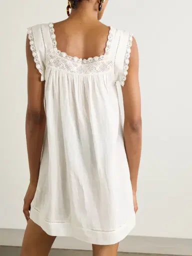 DÔEN Almadia Crochet-trimmed Ramie Mini Dress | Thumbnail 4 DÔEN Almadia Crochet-trimmed Ramie Mini Dress | Thumbnail 4