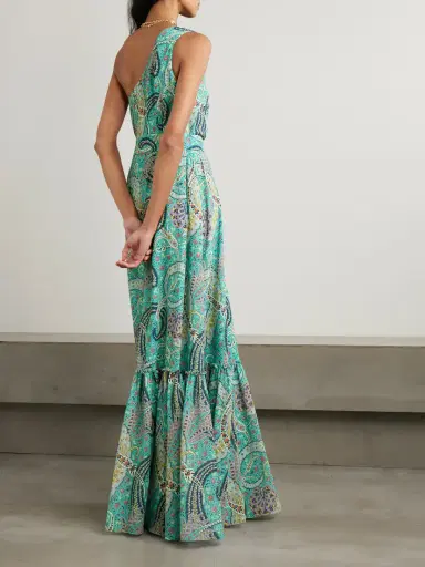 Etro One-shoulder Belted Printed Satin-jacquard Maxi Dress | Thumbnail 3 Etro One-shoulder Belted Printed Satin-jacquard Maxi Dress | Thumbnail 3
