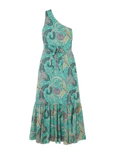 Etro One-shoulder Belted Printed Satin-jacquard Maxi Dress | Thumbnail 1 Etro One-shoulder Belted Printed Satin-jacquard Maxi Dress | Thumbnail 1