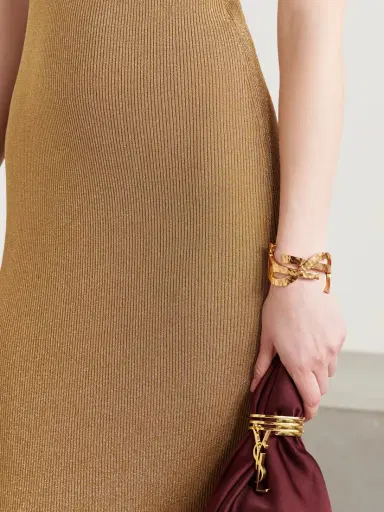 Saint Laurent Cassandre Hammered Gold-tone Cuff | Thumbnail 2 Saint Laurent Cassandre Hammered Gold-tone Cuff | Thumbnail 2
