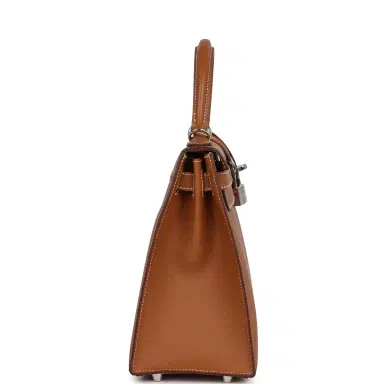 HERMÈS Hermes Kelly Sellier 28 Gold Epsom Palladium Hardware | Thumbnail 3 HERMÈS Hermes Kelly Sellier 28 Gold Epsom Palladium Hardware | Thumbnail 3