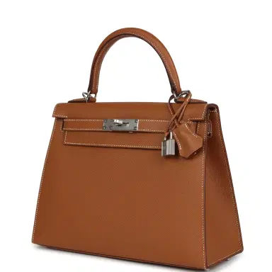 HERMÈS Hermes Kelly Sellier 28 Gold Epsom Palladium Hardware | Thumbnail 5 HERMÈS Hermes Kelly Sellier 28 Gold Epsom Palladium Hardware | Thumbnail 5