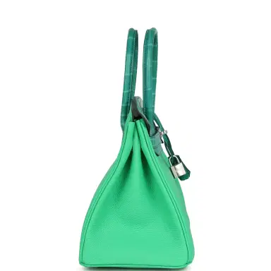 HERMÈS Hermes Birkin 30 Vert Comics Togo and Vert Jade Niloticus Crocodile Touch Palladium Hardware | Thumbnail 3 HERMÈS Hermes Birkin 30 Vert Comics Togo and Vert Jade Niloticus Crocodile Touch Palladium Hardware | Thumbnail 3