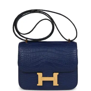 HERMÈS Hermes Constance 18 Bleu Saphir Matte Alligator Gold Hardware | Thumbnail 1 HERMÈS Hermes Constance 18 Bleu Saphir Matte Alligator Gold Hardware | Thumbnail 1