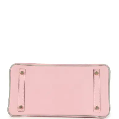 HERMÈS Pre-owned Hermes Special Order (HSS) Birkin 30 Rose Sakura and Gris Perle Chevre Brushed Gold Hardware | Thumbnail 6 HERMÈS Pre-owned Hermes Special Order (HSS) Birkin 30 Rose Sakura and Gris Perle Chevre Brushed Gold Hardware | Thumbnail 6
