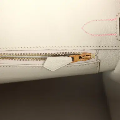 HERMÈS Pre-owned Hermes Special Order (HSS) Birkin 30 Rose Sakura and Gris Perle Chevre Brushed Gold Hardware | Thumbnail 9 HERMÈS Pre-owned Hermes Special Order (HSS) Birkin 30 Rose Sakura and Gris Perle Chevre Brushed Gold Hardware | Thumbnail 9