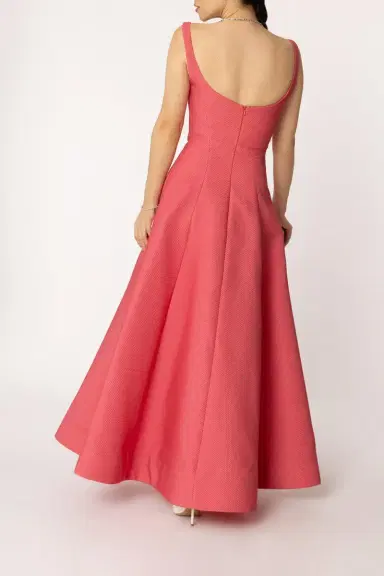 Lela Rose Seam Detail Scoop Neck Midi Dress | Thumbnail 4 Lela Rose Seam Detail Scoop Neck Midi Dress | Thumbnail 4
