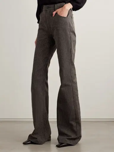 Nili Lotan Roe Striped Cotton-twill Flared Pants | Thumbnail 3 Nili Lotan Roe Striped Cotton-twill Flared Pants | Thumbnail 3