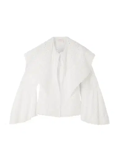 Loretta Caponi Azzurra Broderie Anglaise Cotton-poplin Blouse | Thumbnail 1 Loretta Caponi Azzurra Broderie Anglaise Cotton-poplin Blouse | Thumbnail 1