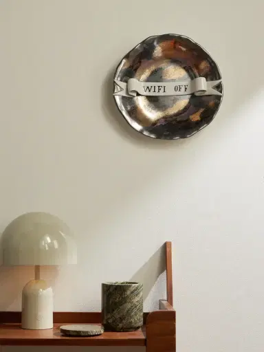 L'Objet Ruan Hoffmann Wifi Off Painted Earthenware Plate - Men | Thumbnail 2 L'Objet Ruan Hoffmann Wifi Off Painted Earthenware Plate - Men | Thumbnail 2