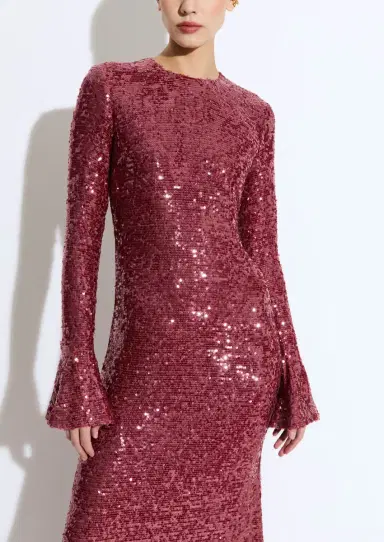 LAPOINTE Sequin Flare Sleeve Boatneck Gown | Thumbnail 3 LAPOINTE Sequin Flare Sleeve Boatneck Gown | Thumbnail 3