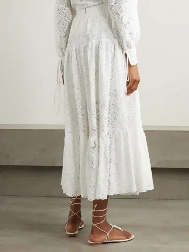 Erdem Tiered Cotton-lace Midi Skirt | Thumbnail 3 Erdem Tiered Cotton-lace Midi Skirt | Thumbnail 3