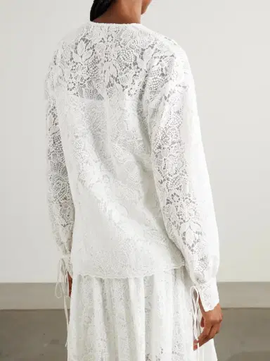 Erdem Tie-neck Cotton-lace Blouse | Thumbnail 4 Erdem Tie-neck Cotton-lace Blouse | Thumbnail 4
