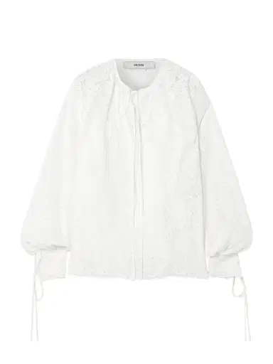 Erdem Tie-neck Cotton-lace Blouse | Thumbnail 1 Erdem Tie-neck Cotton-lace Blouse | Thumbnail 1
