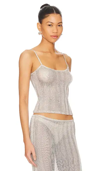 GUIZIO Slinky Rib Knit Tank | Thumbnail 2 GUIZIO Slinky Rib Knit Tank | Thumbnail 2