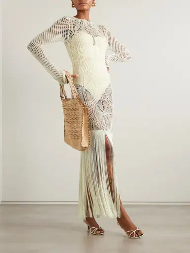 Stella McCartney Fringed Crocheted Maxi Dress | Thumbnail 2 Stella McCartney Fringed Crocheted Maxi Dress | Thumbnail 2