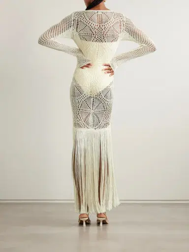 Stella McCartney Fringed Crocheted Maxi Dress | Thumbnail 3 Stella McCartney Fringed Crocheted Maxi Dress | Thumbnail 3