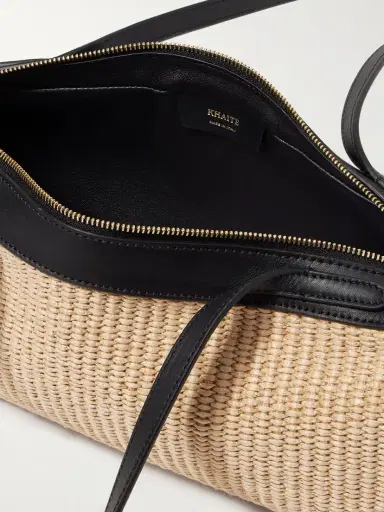 Khaite Simona Leather-trimmed Raffia Shoulder Bag | Thumbnail 5 Khaite Simona Leather-trimmed Raffia Shoulder Bag | Thumbnail 5