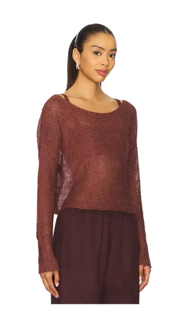 Enza Costa Linen Open Knit Bateau Sweater | Thumbnail 2 Enza Costa Linen Open Knit Bateau Sweater | Thumbnail 2