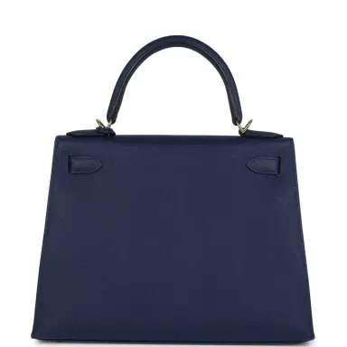 HERMÈS Pre-owned Hermes Special Order (HSS) Kellygraphie Kelly Sellier 28 "Lettre B" Bleu Nuit Epsom Permabrass Hardware | Thumbnail 4 HERMÈS Pre-owned Hermes Special Order (HSS) Kellygraphie Kelly Sellier 28 "Lettre B" Bleu Nuit Epsom Permabrass Hardware | Thumbnail 4