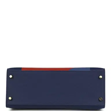 HERMÈS Pre-owned Hermes Special Order (HSS) Kellygraphie Kelly Sellier 28 "Lettre B" Bleu Nuit Epsom Permabrass Hardware | Thumbnail 6 HERMÈS Pre-owned Hermes Special Order (HSS) Kellygraphie Kelly Sellier 28 "Lettre B" Bleu Nuit Epsom Permabrass Hardware | Thumbnail 6