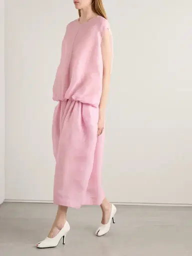 Khaite Noah Gathered Silk-organza Midi Dress | Thumbnail 2 Khaite Noah Gathered Silk-organza Midi Dress | Thumbnail 2