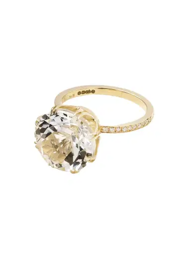 Ileana Makri Solitaire Crown 18-karat Gold, Topaz And Diamond Ring | Thumbnail 1 Ileana Makri Solitaire Crown 18-karat Gold, Topaz And Diamond Ring | Thumbnail 1
