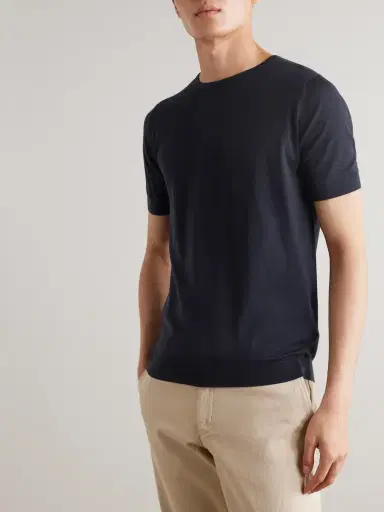 John Smedley Belden Slim-Fit Sea Island Cotton T-Shirt - Men | Thumbnail 3 John Smedley Belden Slim-Fit Sea Island Cotton T-Shirt - Men | Thumbnail 3