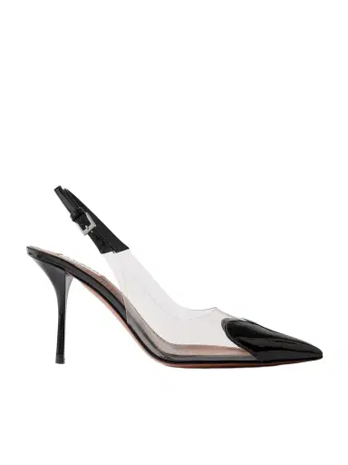 Alaïa Le Cœur Patent-leather And Pvc Slingback Pumps | Thumbnail 1 Alaïa Le Cœur Patent-leather And Pvc Slingback Pumps | Thumbnail 1