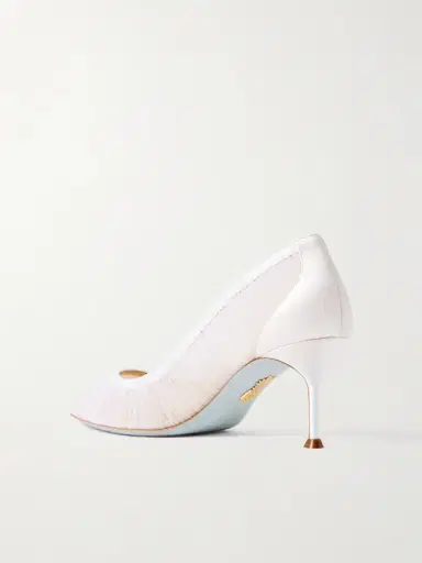 Aquazzura 65 Satin-trimmed Ruched Tulle Point-toe Pumps | Thumbnail 3 Aquazzura 65 Satin-trimmed Ruched Tulle Point-toe Pumps | Thumbnail 3