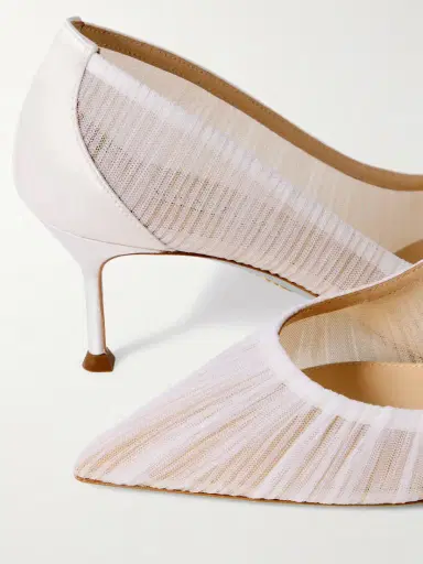 Aquazzura 65 Satin-trimmed Ruched Tulle Point-toe Pumps | Thumbnail 4 Aquazzura 65 Satin-trimmed Ruched Tulle Point-toe Pumps | Thumbnail 4