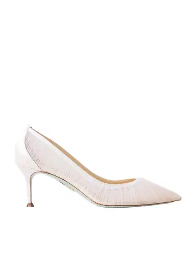Aquazzura 65 Satin-trimmed Ruched Tulle Point-toe Pumps | Thumbnail 1 Aquazzura 65 Satin-trimmed Ruched Tulle Point-toe Pumps | Thumbnail 1